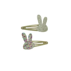 Lot de 4 barrettes lapins doré