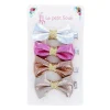 Lot de 4 barrettes noeuds métalliques