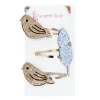Lot de 3 barrettes oiseaux et feuille