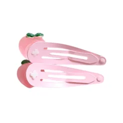 Lot de 2 barrettes pommes roses