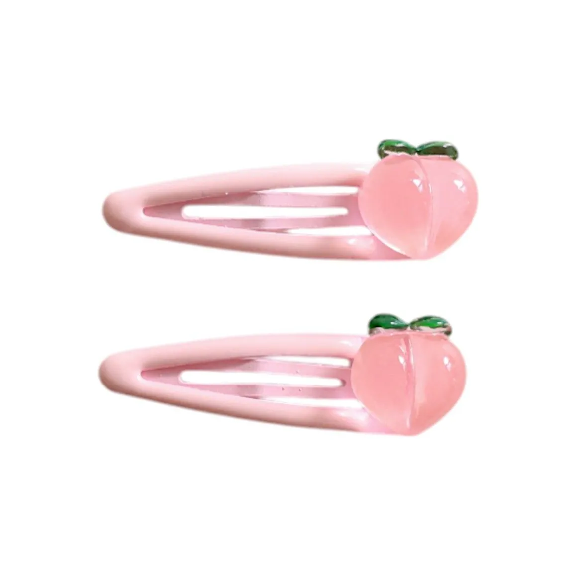 Lot de 2 barrettes pommes roses