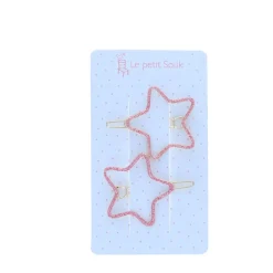 Lot de 2 barrettes étoiles roses