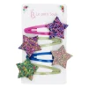Lot de 4 barrettes étoiles pailletées