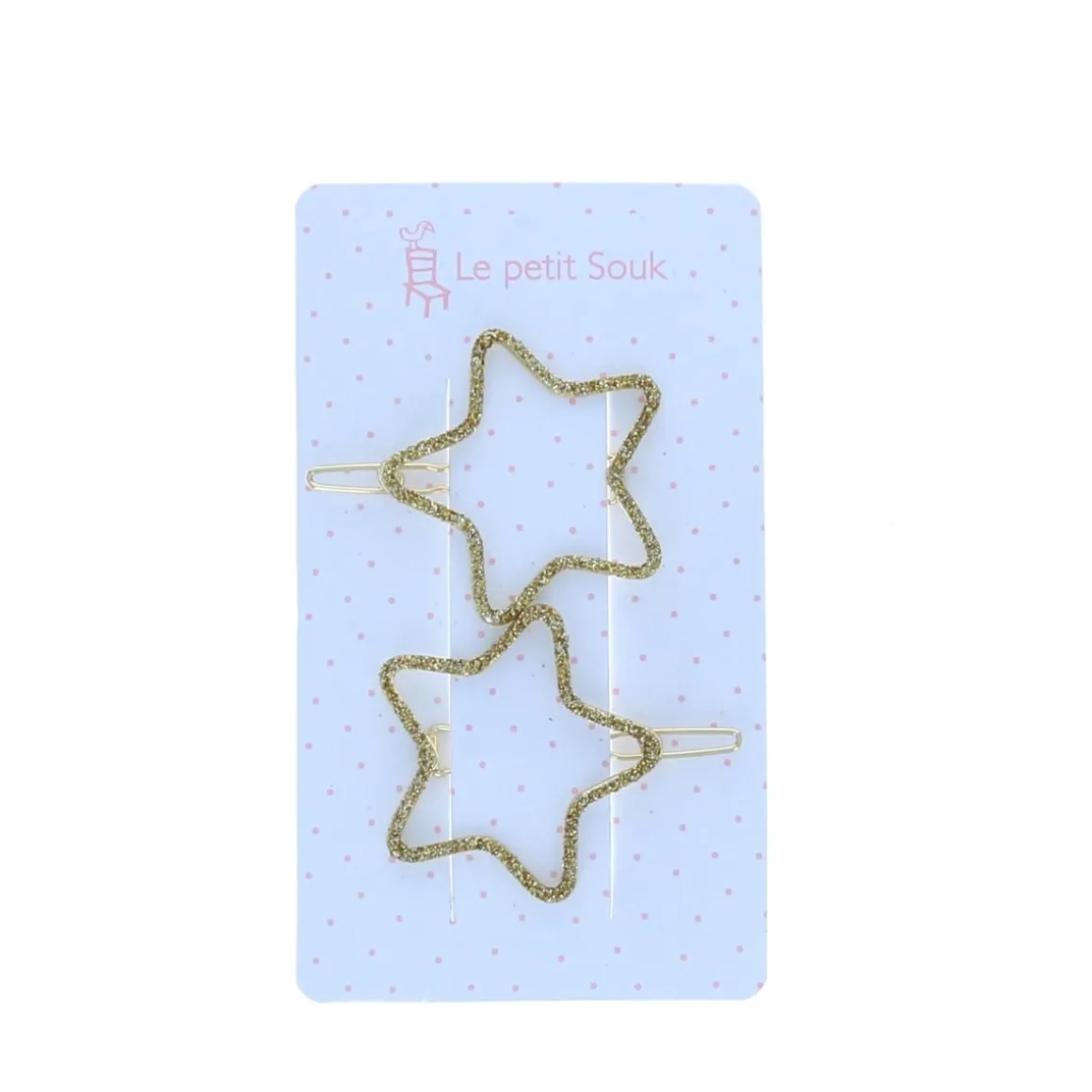 Lot de 2 barrettes étoiles dorées
