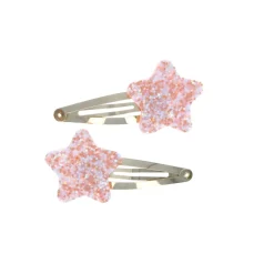 Lot de 2 barrettes étoiles pêche