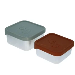 Lot de 2 boîtes à goûter en métal noisettes
