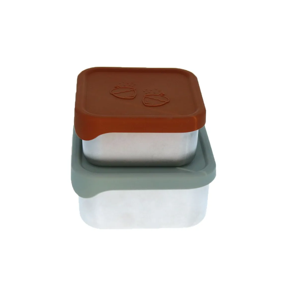 Lot de 2 boîtes à goûter en métal noisettes