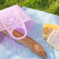Lot de 2 boîtes à goûter fleurs roses