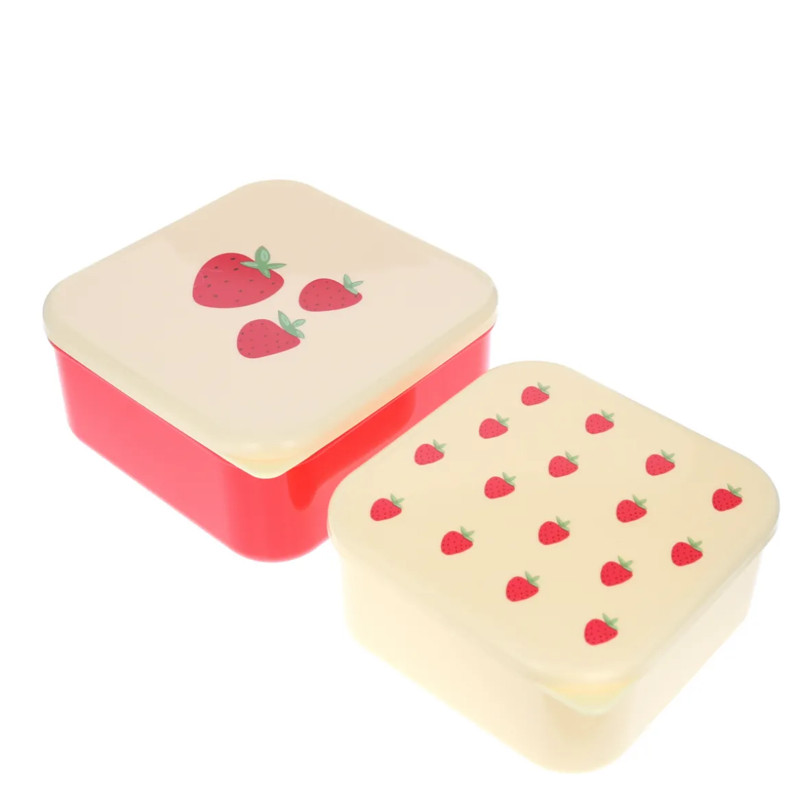 Lot de 2 boîtes à goûter fraises