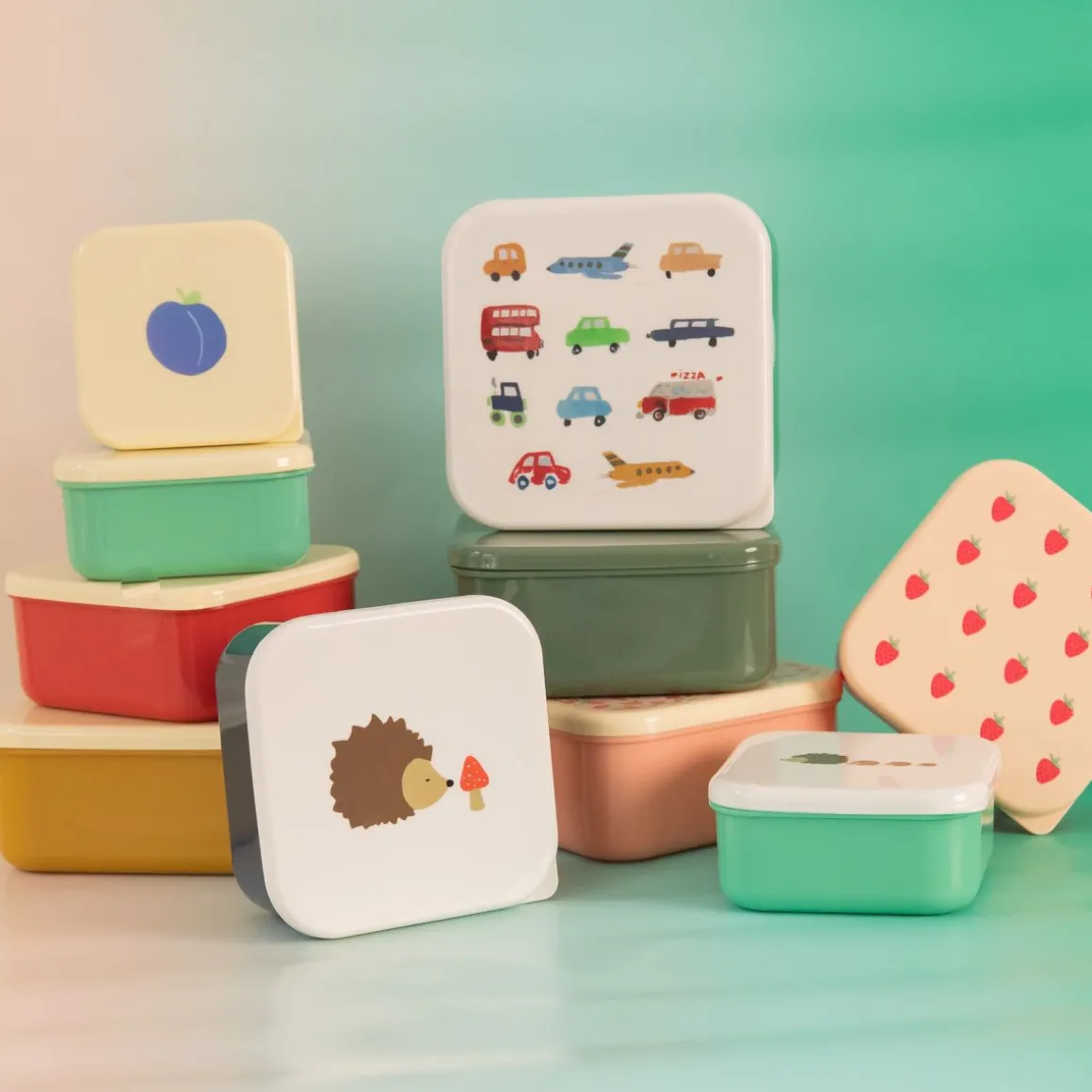 Lot de 2 boîtes à goûter Hérisson