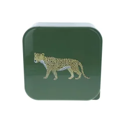 Lot de 2 boîtes à goûter kaki Léopard