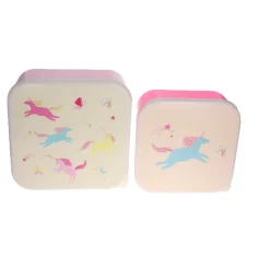 Lot de 2 boîtes à goûter Licornes