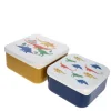 Lot de 2 boîtes à goûter moutarde Dinosaure