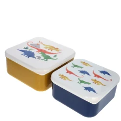 Lot de 2 boîtes à goûter moutarde Dinosaure