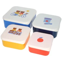 Lot de 4 boîtes à goûter ours - Petit déj
