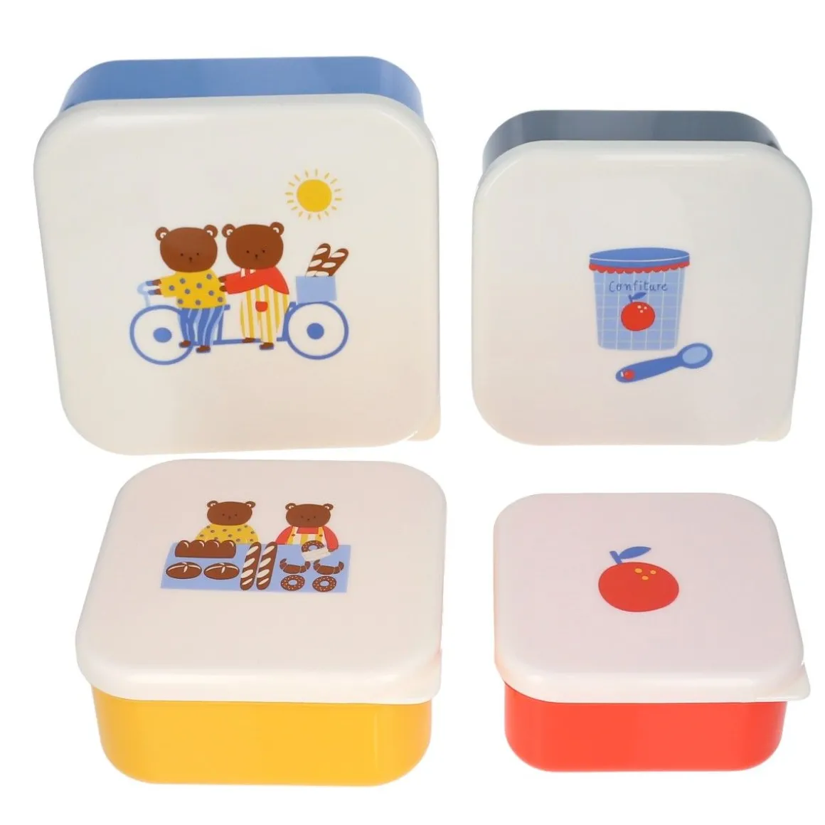 Lot de 4 boîtes à goûter ours - Petit déj