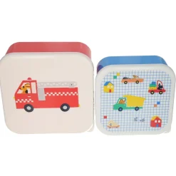 Lot de 2 boîtes à goûter véhicules et chiens - Croquette