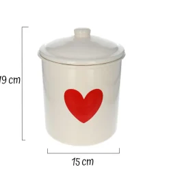 Lot de 3 boîtes métal cœur rouge