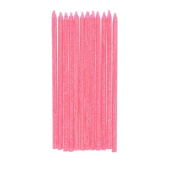Lot de 12 bougies à paillettes roses