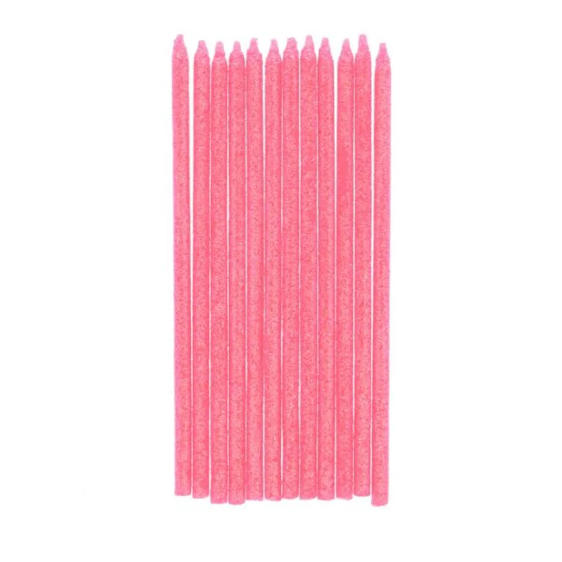 Lot de 12 bougies à paillettes roses