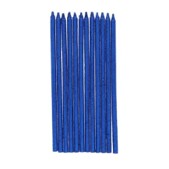 Lot de 12 bougies à paillettes bleues