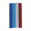 Lot de 12 bougies à paillettes bleues, rouges et argentées