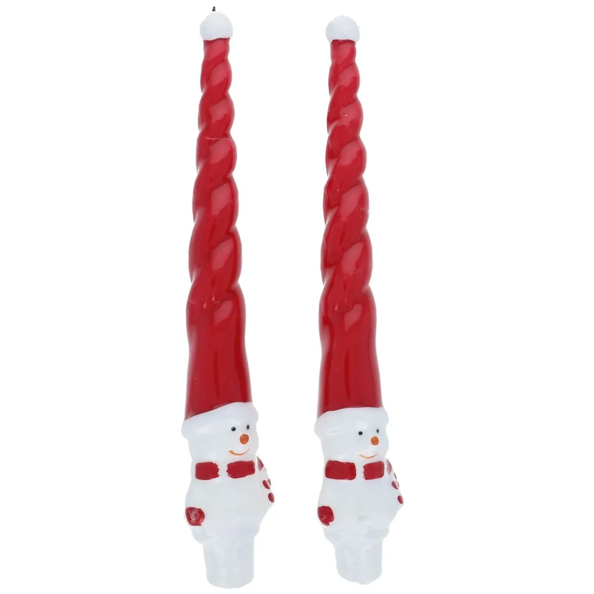Lot de 2 bougies chandelier bonhomme de neige