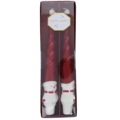 Lot de 2 bougies chandelier bonhomme de neige