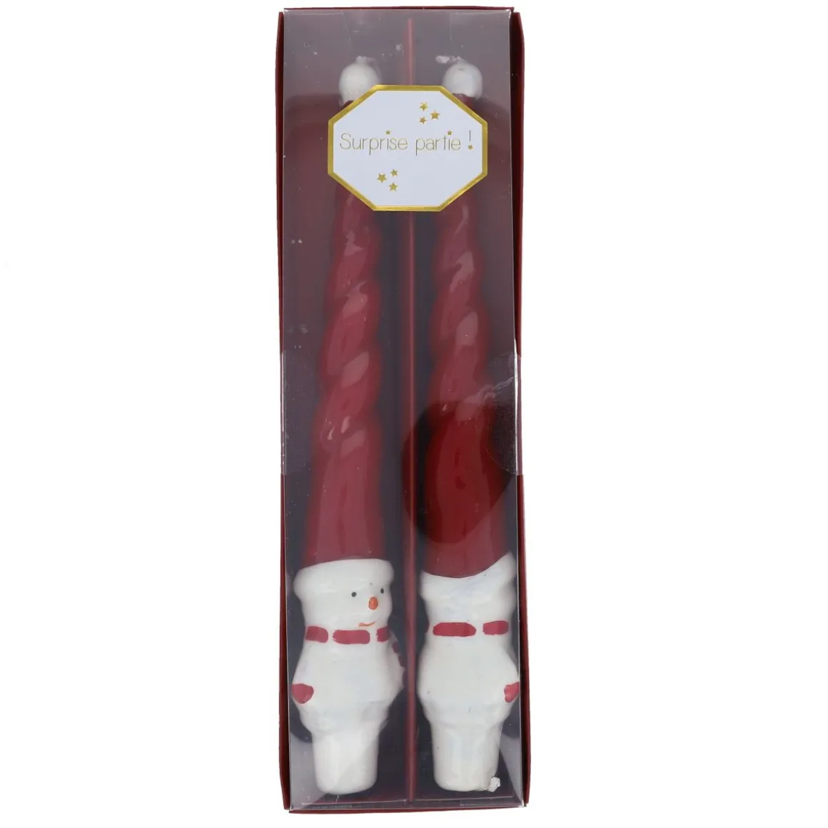 Lot de 2 bougies chandelier bonhomme de neige