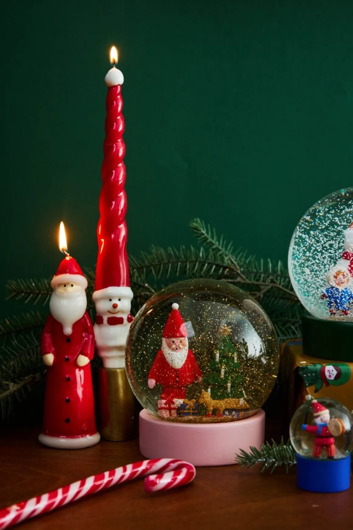 Lot de 2 bougies chandelier bonhomme de neige