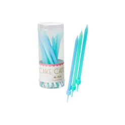 Lot de 16 bougies d'anniversaire bleues