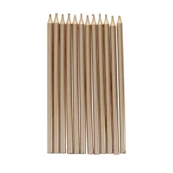 Lot de 12 bougies dorées