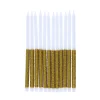 Lot de 12 bougies paillettes doré