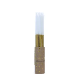 Lot de 12 bougies paillettes doré