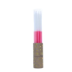 Lot de 12 bougies paillettes rose