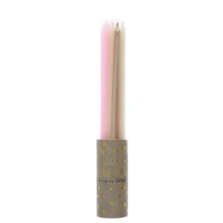 Lot de 12 bougies rose et doré