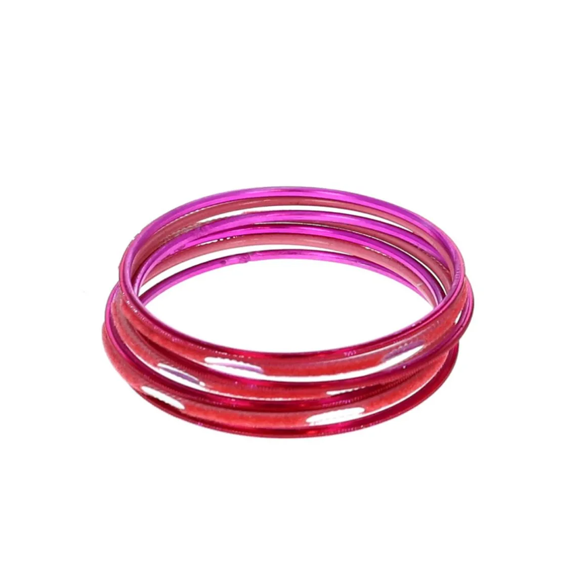 Lot de 6 bracelet en métal indien rose corail poinçon argent
