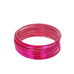 Lot de 12 bracelets en métal indien rose