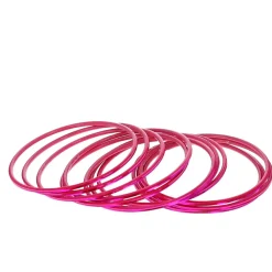 Lot de 12 bracelets en métal indien rose