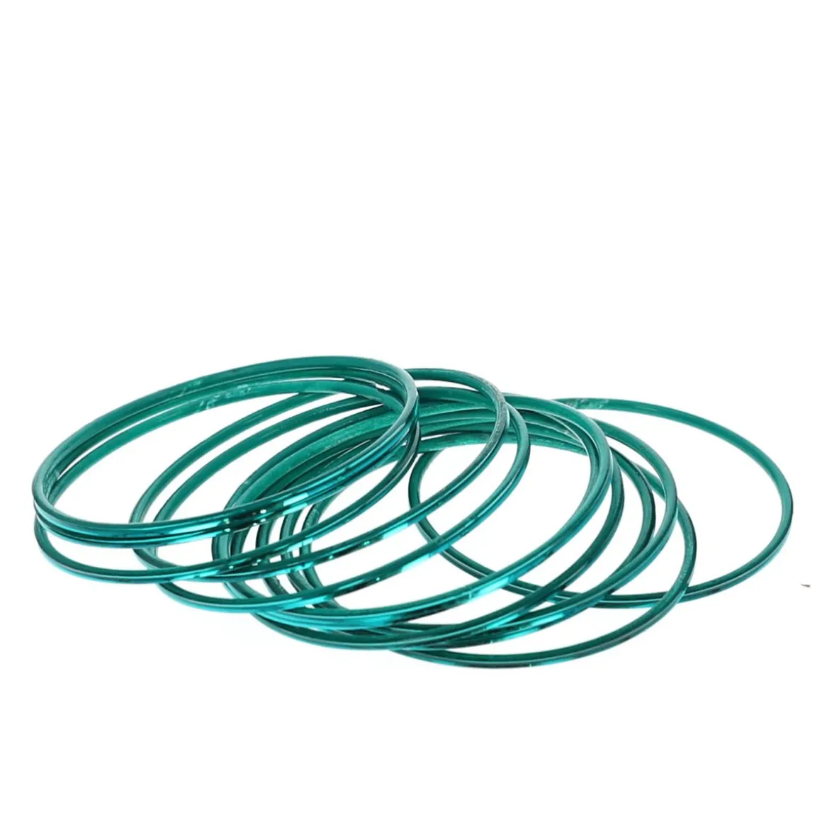 Lot de 12 bracelets en métal indien turquoise