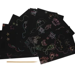 Lot de 9 cartes de coloriage à gratter sirènes