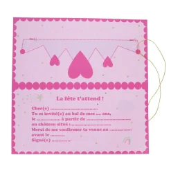 Lot de 6 cartes d'invitation princesse
