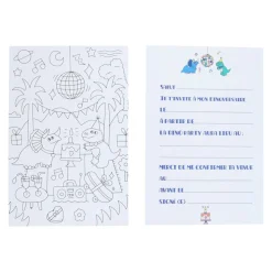 Lot de 6 cartes d'invitation anniversaire Dinosaures
