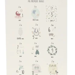 Lot de 12 cartes Ma première année de bébé