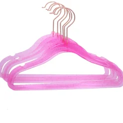 Lot de 6 cintres rose à paillettes
