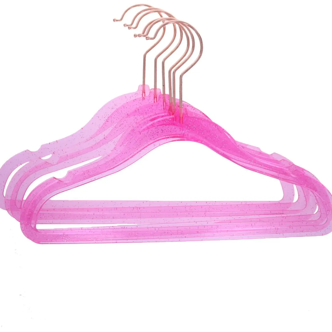Lot de 6 cintres rose à paillettes