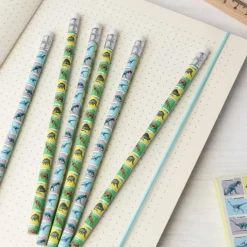 Lot de 6 crayons de bois dinosaures