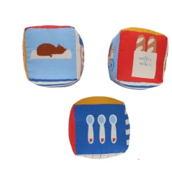 Lot de 3 cubes d'éveil en tissu Ours - Petit déj