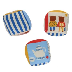 Lot de 3 cubes d'éveil en tissu Ours - Petit déj