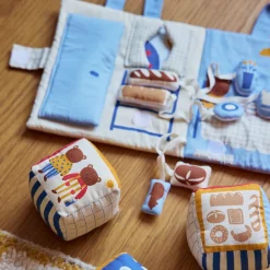 Lot de 3 cubes d'éveil en tissu Ours - Petit déj